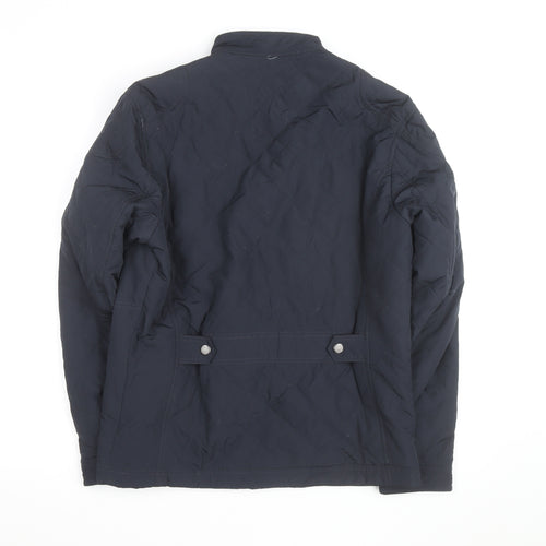 London Fog Men's Blue Quilted Mid-Length Jacket Size S