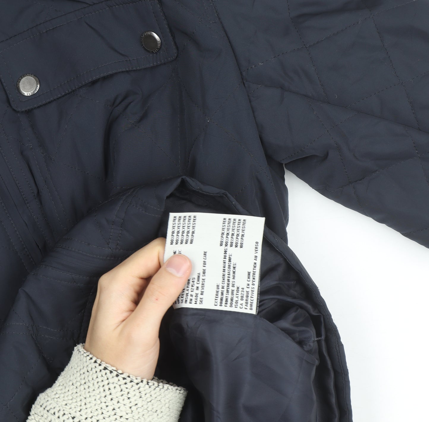 London Fog Men's Blue Quilted Mid-Length Jacket Size S