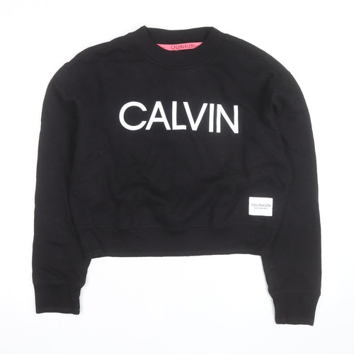 Calvin Klein Women’s Black Logo Crew Neck Pullover Sweatshirt Size M