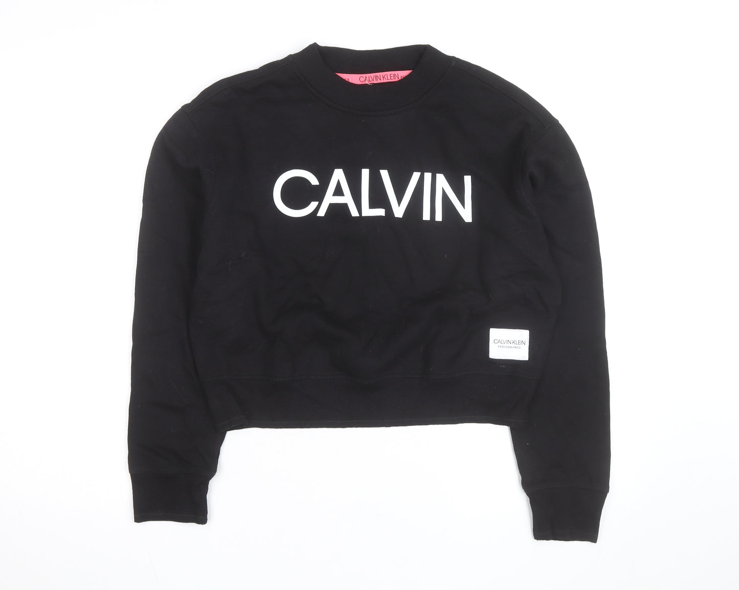 Calvin Klein Women’s Black Logo Crew Neck Pullover Sweatshirt Size M