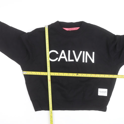 Calvin Klein Women’s Black Logo Crew Neck Pullover Sweatshirt Size M