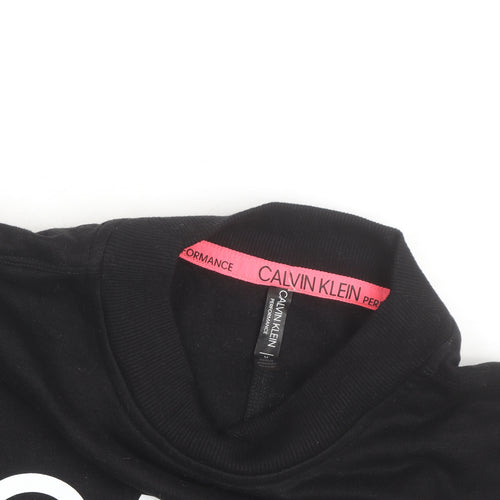 Calvin Klein Women’s Black Logo Crew Neck Pullover Sweatshirt Size M