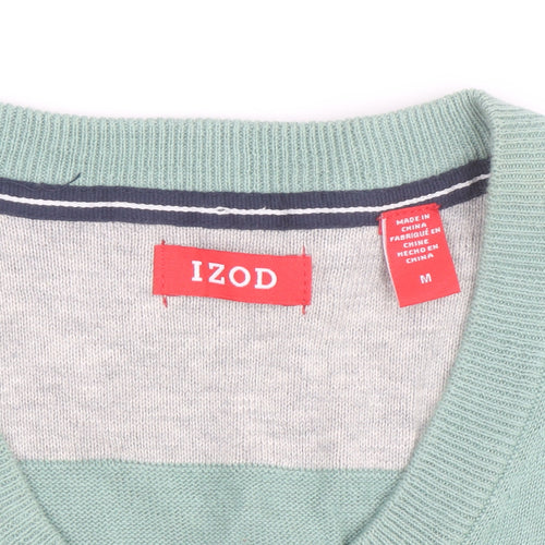 IZOD Mens Green Cotton V-Neck Sleeveless Golf Vest M
