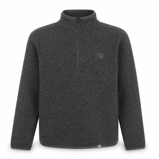 Front view of Karrimor Men's Grey XS Fleece 1/4 Zip Pullover Sweatshirt