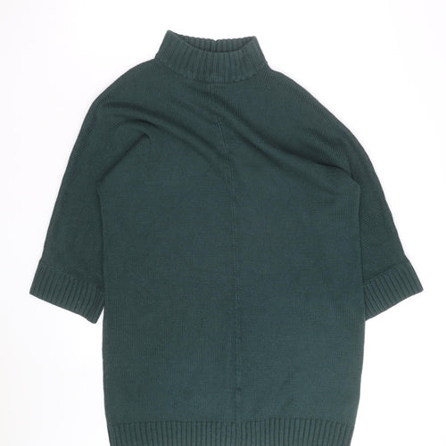 Monki Women Green Mock Neck 3/4 Sleeve Knit Pullover Jumper Size S