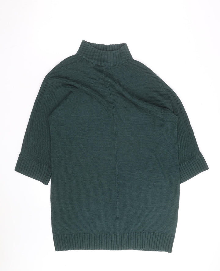 Monki Women Green Mock Neck 3/4 Sleeve Knit Pullover Jumper Size S
