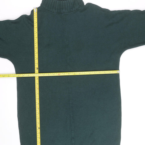 Monki Women Green Mock Neck 3/4 Sleeve Knit Pullover Jumper Size S