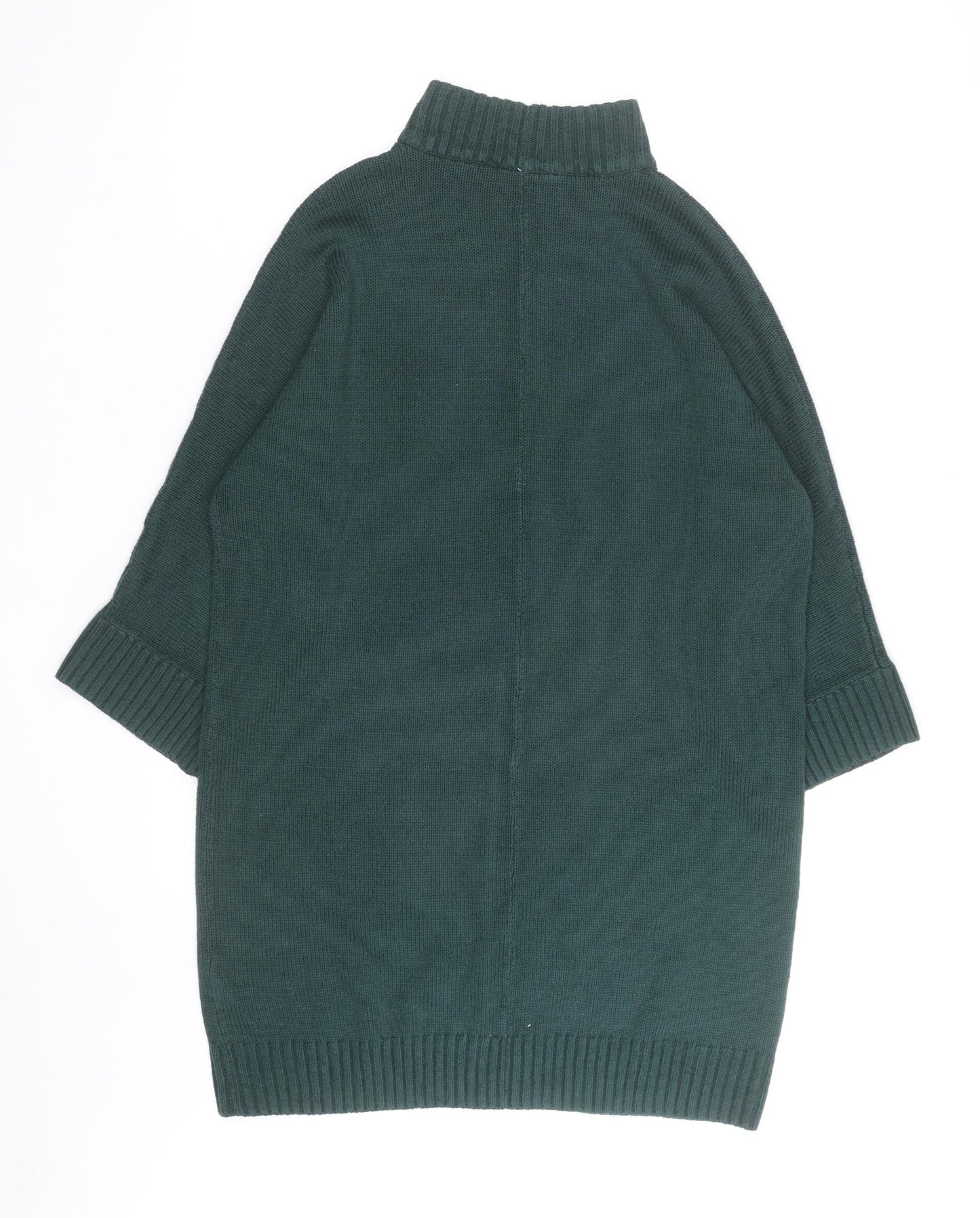 Monki Women Green Mock Neck 3/4 Sleeve Knit Pullover Jumper Size S