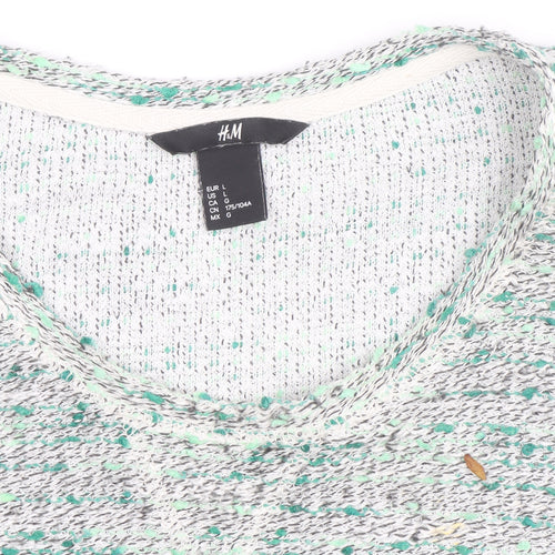 H&M Women's Multicoloured Knit Pullover Jumper Size 14