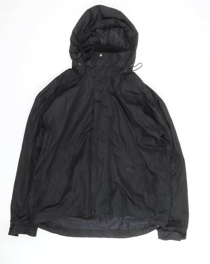 Aquatech Men's Black L Hooded Waterproof Rain Jacket