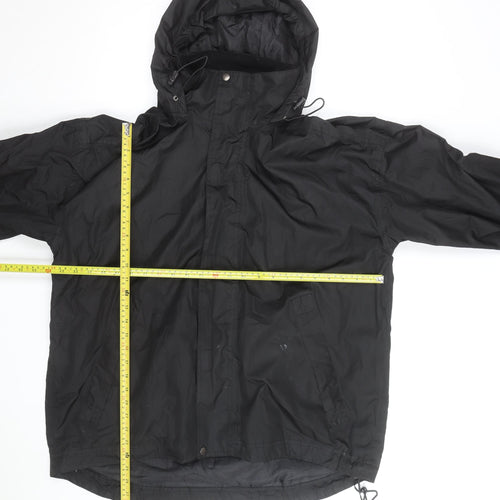 Aquatech Men's Black L Hooded Waterproof Rain Jacket