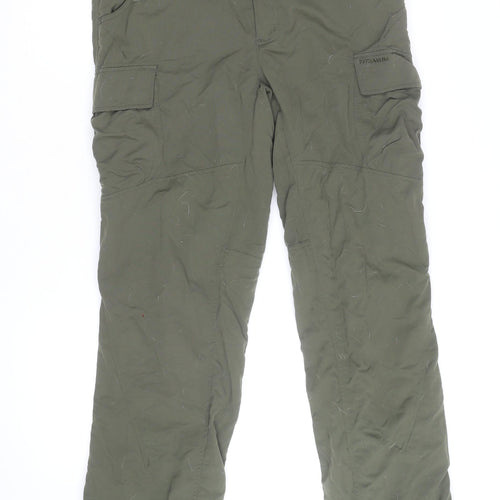 Columbia Men Green Cargo Trousers S Regular Fit Insulated