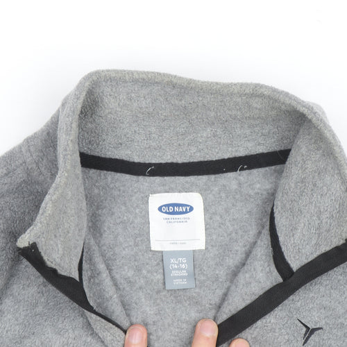 Old Navy Boys Grey Fleece 1/4 Zip Sweatshirt XL (14-16) Regular Fit