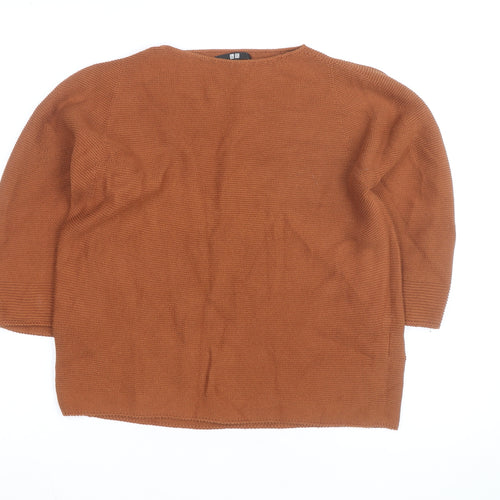 UNIQLO Men Brown Cotton Knit Crew Neck Pullover Jumper M