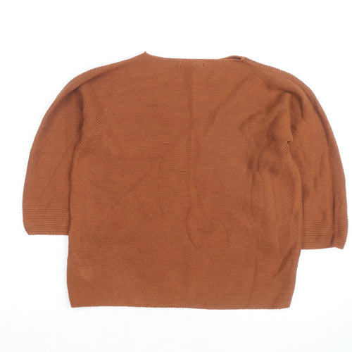 UNIQLO Men Brown Cotton Knit Crew Neck Pullover Jumper M