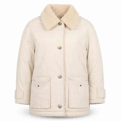 ASOS DESIGN Women's Beige Coat Size 8 Faux Fur Collar Lined Overcoat