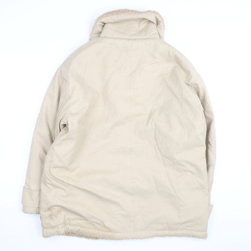 ASOS DESIGN Women's Beige Coat Size 8 Faux Fur Collar Lined Overcoat