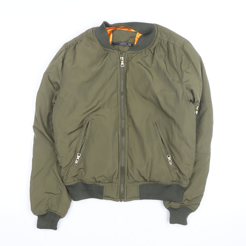 AQRXA Men's Green M Bomber Jacket Full Zip Casual Style