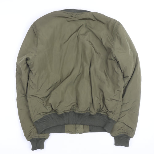 AQRXA Men's Green M Bomber Jacket Full Zip Casual Style