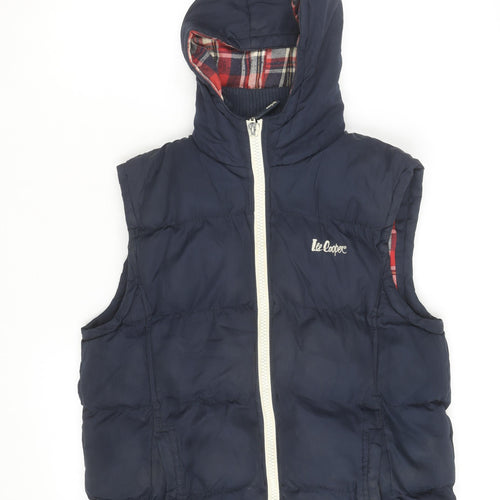 Lee Cooper Women's Navy Hooded Puffer Waistcoat Size L