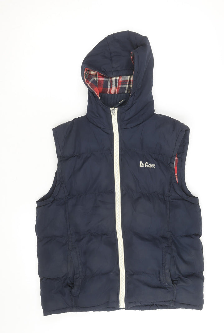 Lee Cooper Women's Navy Hooded Puffer Waistcoat Size L