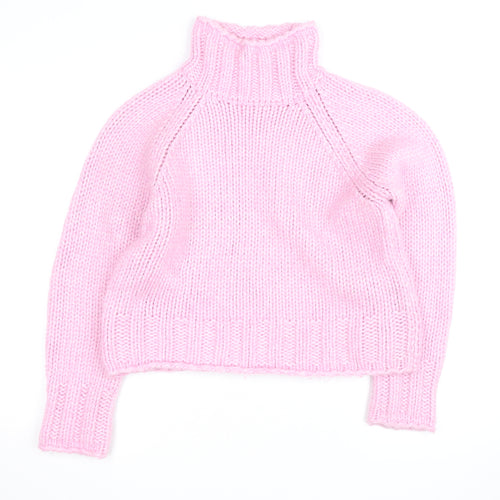 Next Women’s Pink Roll Neck Chunky Knit Jumper Size 14