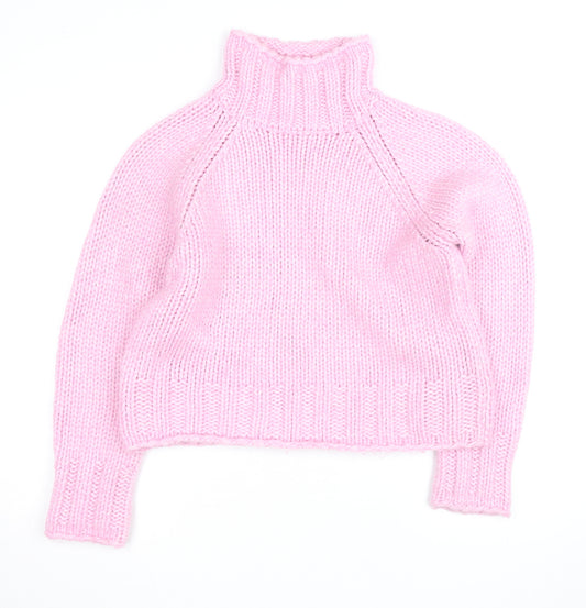 Next Women’s Pink Roll Neck Chunky Knit Jumper Size 14