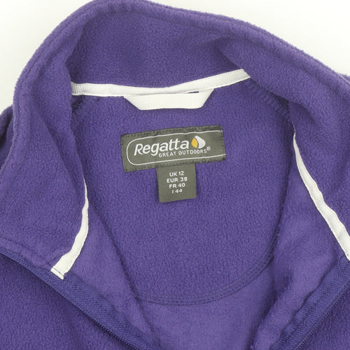 Regatta Womens Purple Fleece Full Zip Outdoor Jacket Size 12