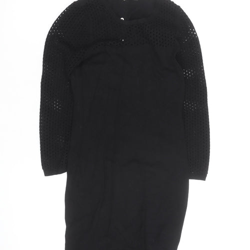 Karen Millen Women Black Knit Bodycon Dress Size S