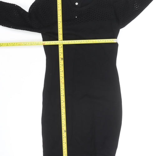 Karen Millen Women Black Knit Bodycon Dress Size S
