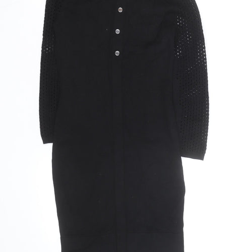 Karen Millen Women Black Knit Bodycon Dress Size S