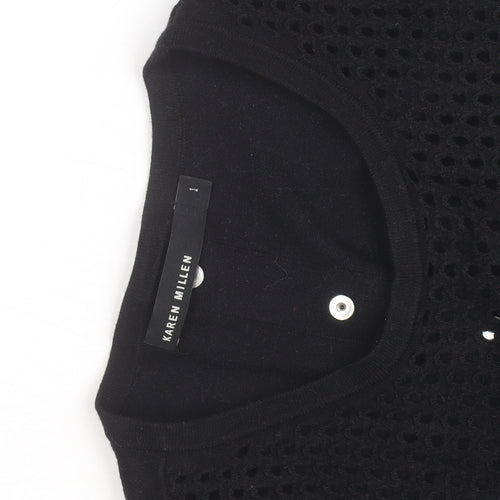 Karen Millen Women Black Knit Bodycon Dress Size S