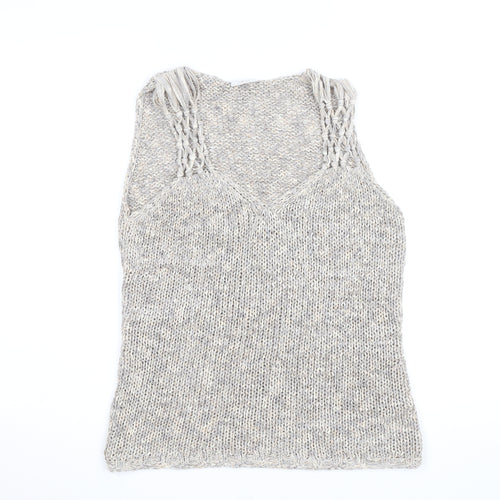 Next Women’s Beige Knit Sleeveless Vest Jumper UK 16