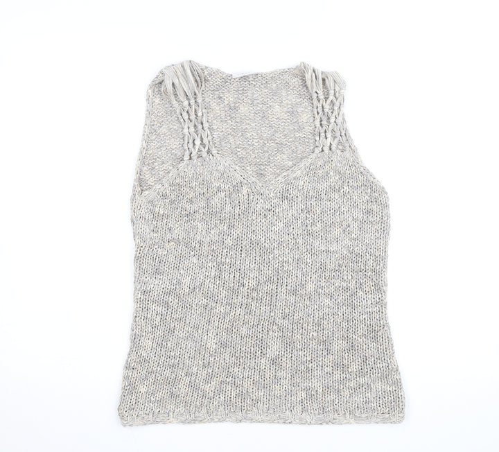 Next Women’s Beige Knit Sleeveless Vest Jumper UK 16