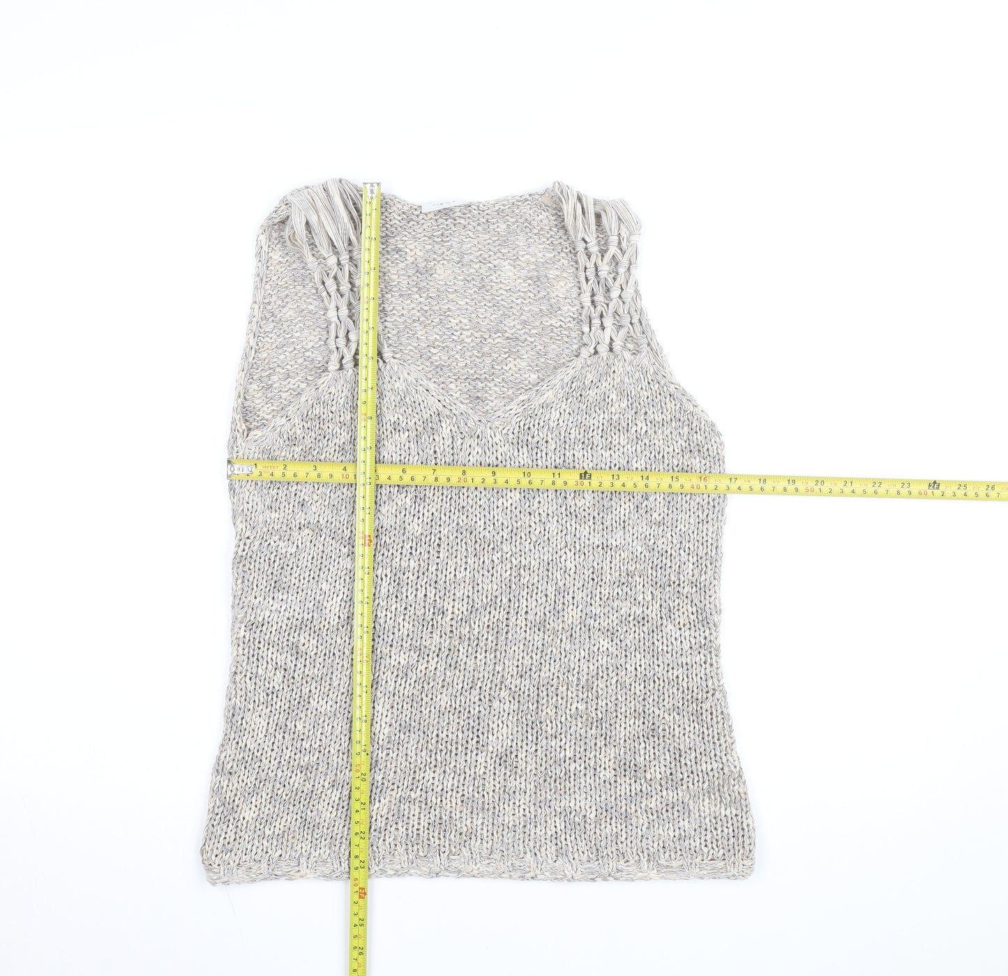 Next Women’s Beige Knit Sleeveless Vest Jumper UK 16