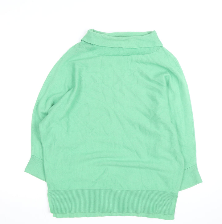 Phase Eight Women’s Green Roll Neck Cotton Cashmere Jumper Size M
