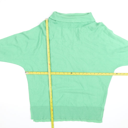 Phase Eight Women’s Green Roll Neck Cotton Cashmere Jumper Size M