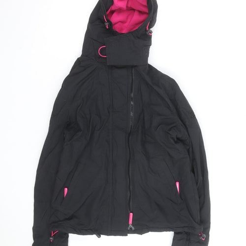 Superdry Womens Black Windcheater Hooded Windbreaker Jacket L