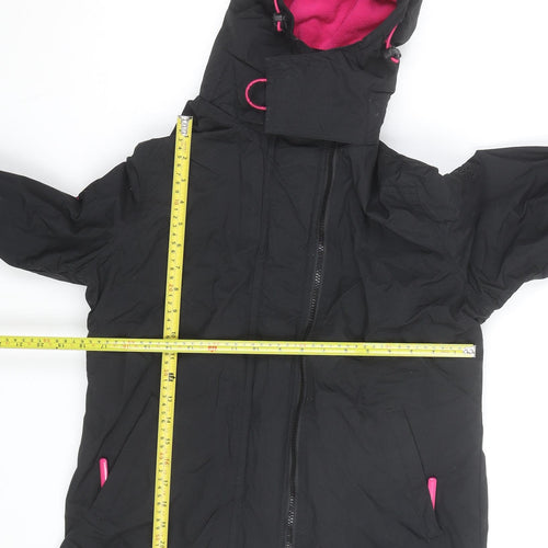 Superdry Womens Black Windcheater Hooded Windbreaker Jacket L
