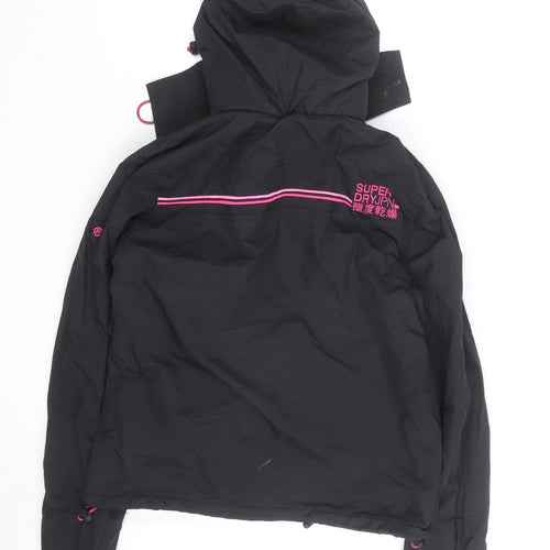 Superdry Womens Black Windcheater Hooded Windbreaker Jacket L