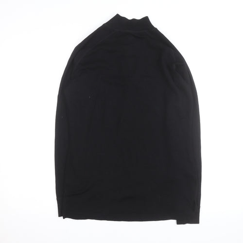 Mountain Warehouse Men’s Black Merino Wool Long Sleeve 1/4 Zip Top L
