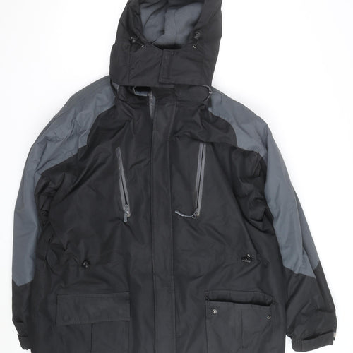 The Rockface Men's Black XL Waterproof Hooded Parka Jacket