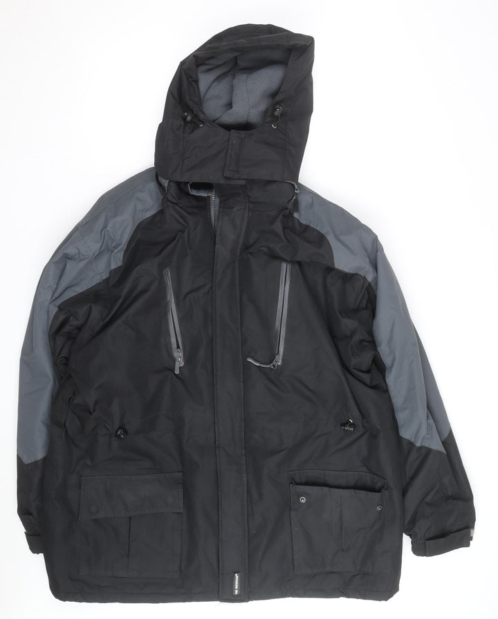The Rockface Men's Black XL Waterproof Hooded Parka Jacket