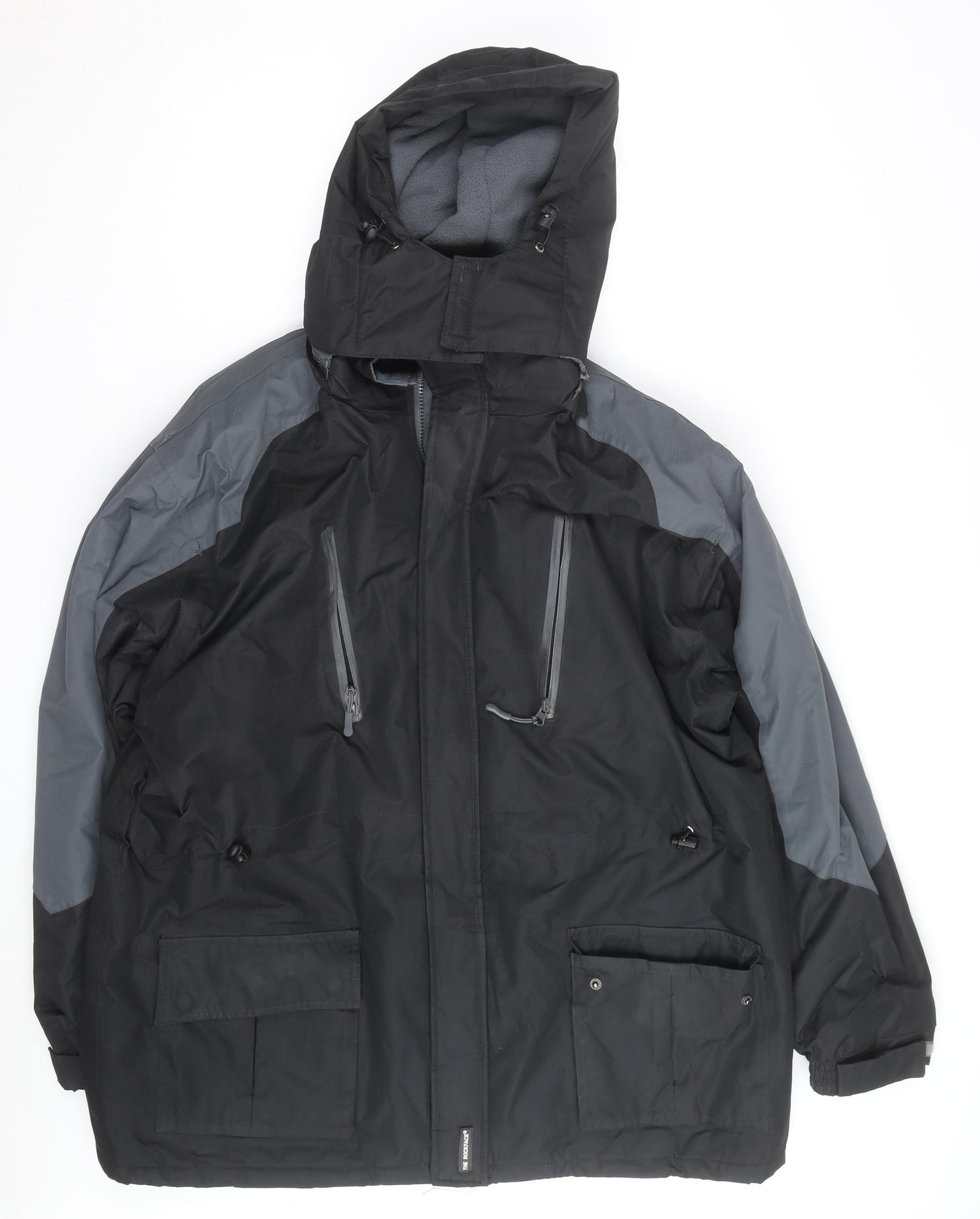 The Rockface Men's Black XL Waterproof Hooded Parka Jacket