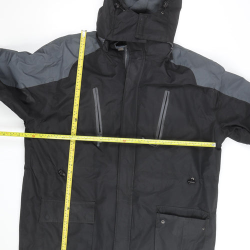 The Rockface Men's Black XL Waterproof Hooded Parka Jacket