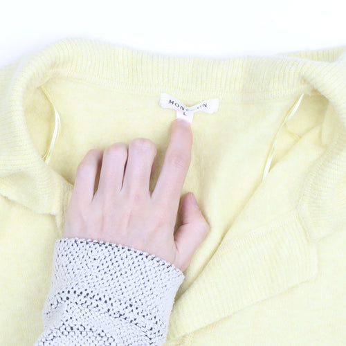 Monsoon Women Yellow Wool Blend Collared Pullover Jumper Size L