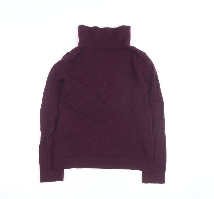 Hobbs Women’s Purple Roll Neck Wool Cashmere Jumper Size S