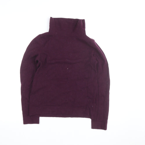 Hobbs Women’s Purple Roll Neck Wool Cashmere Jumper Size S