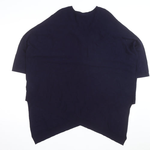 Phase Eight Women's Blue V-Neck Knit Cape Jumper Size M