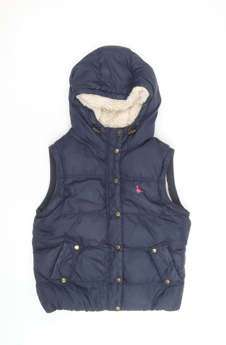 Jack Wills Womens Blue Puffer Hooded Waistcoat Size 12